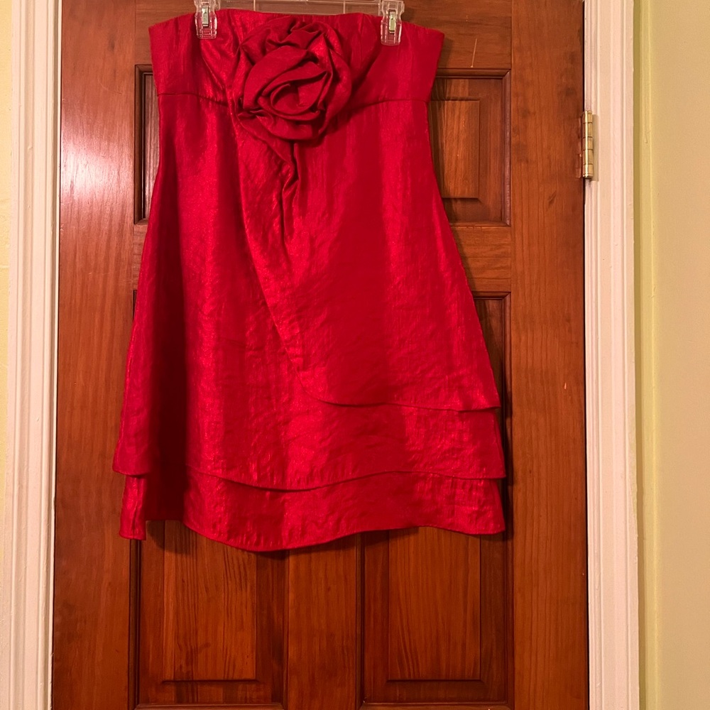 Red Strapless Short Dress